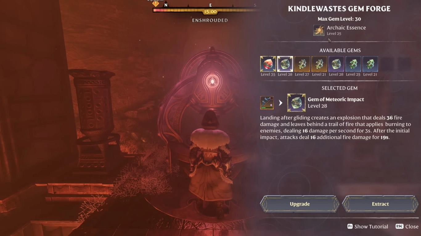 Enshrouded jewel forges in Shroud Lairs and Archaic Essence