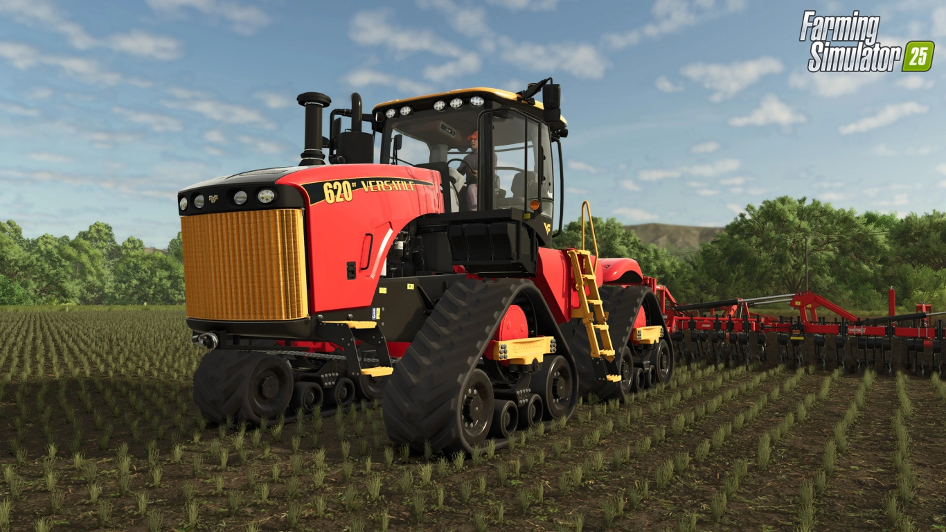 Heavy machinery in the Farming Simulator 25 Plains & Prairies Pack