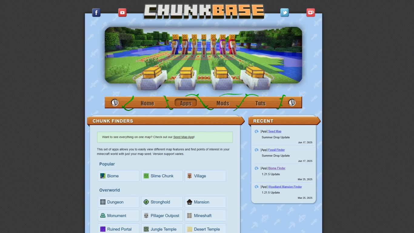 Screenshot of the Chunkbase Website