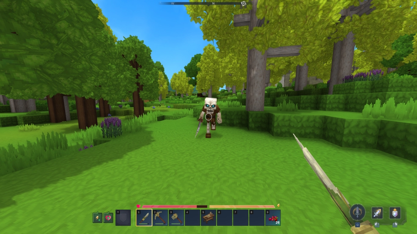 Hytale combat with sword shield and special attack