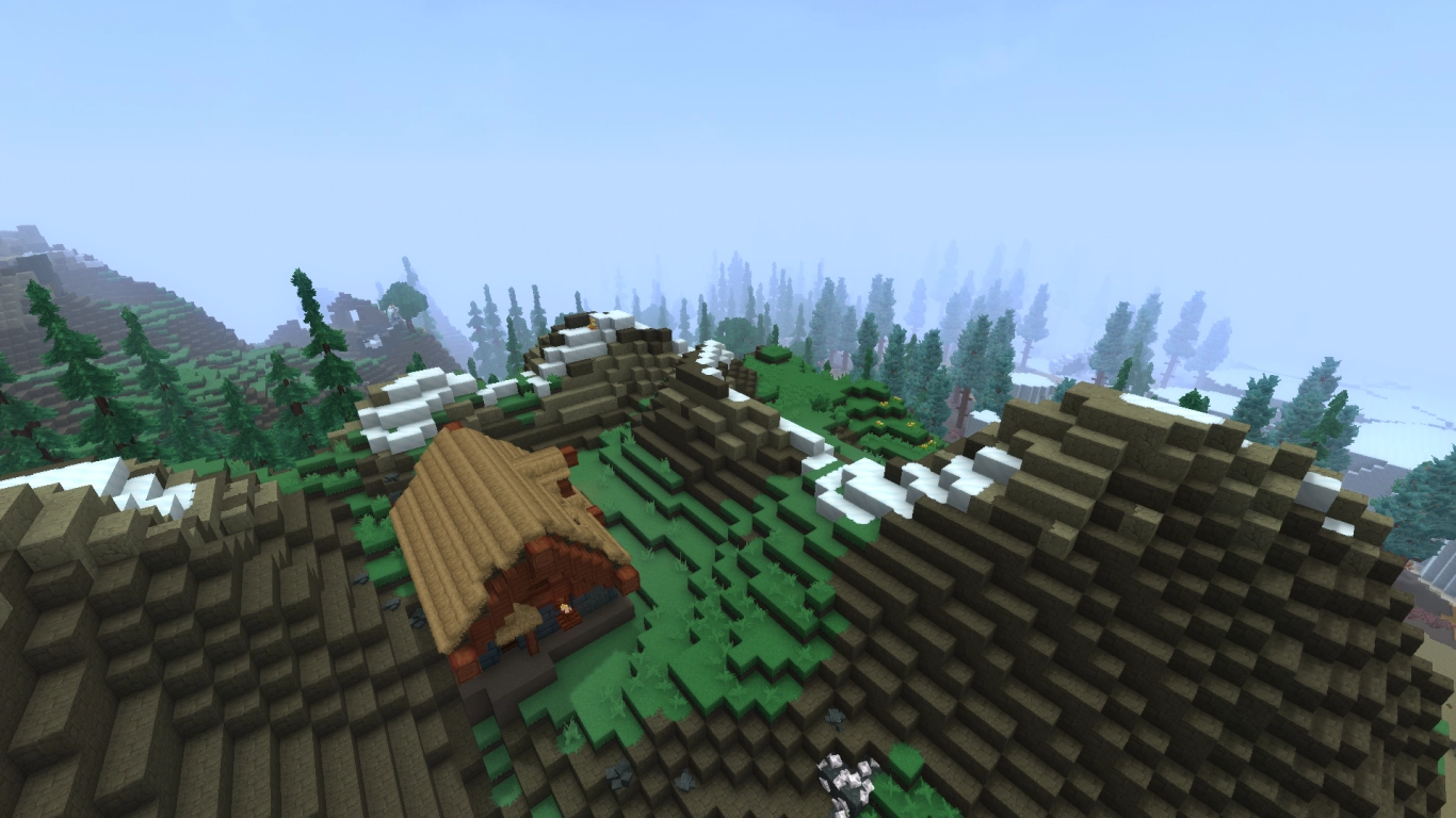 Hytale Whisperfrost Frontiers mountain base alpine hut in Zone 3