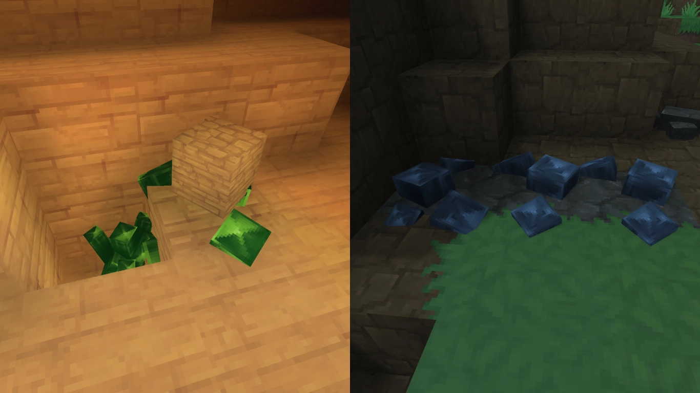 Hytale desert in Zone 2 and snowy mountains in Zone 3 with resources