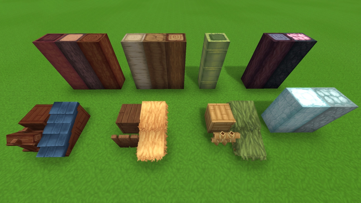 Hytale Redwood, Maple, and Blue Fig trees compared