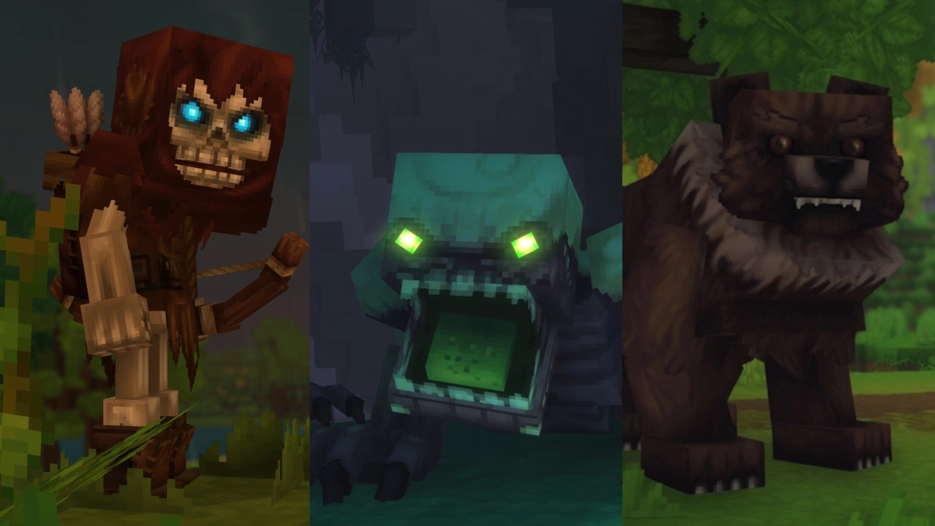 Hytale Zone 1: Fighting skeletons, bears, wolves, and Void enemies