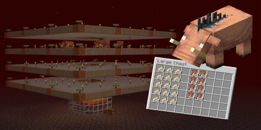 Minecraft Hoglin Farm: Automatically farm cooked porkchops and leather in the Nether