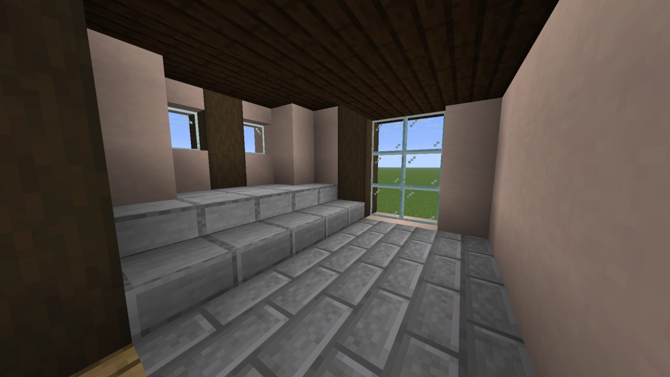 Non-rectangular Minecraft room shapes: round, oval floor plans and offset levels for more dynamics