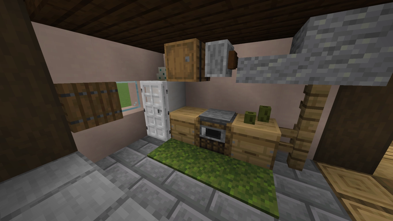 Creative decor ideas in Minecraft: use everyday blocks as furniture, shelves, tableware, and carpets