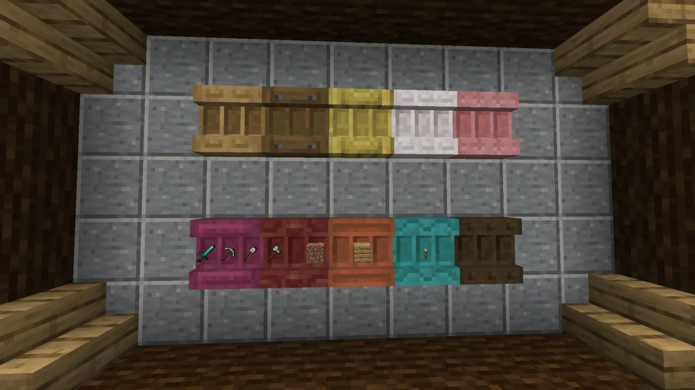 New shelves in Minecraft 1.21.9: hotbar swapping and Redstone circuits