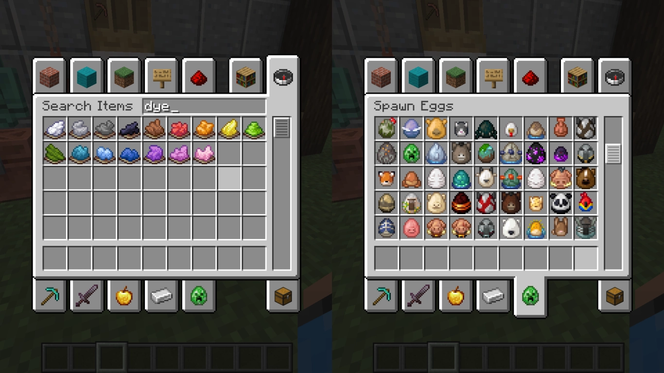 Reworked textures in Minecraft 1.21.9: dyes and spawn eggs