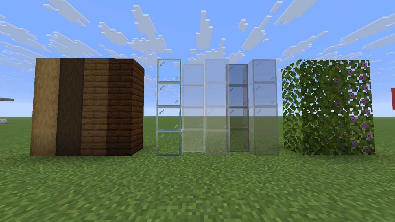 Wood cladding and glass facades as contrast in modern Minecraft architecture