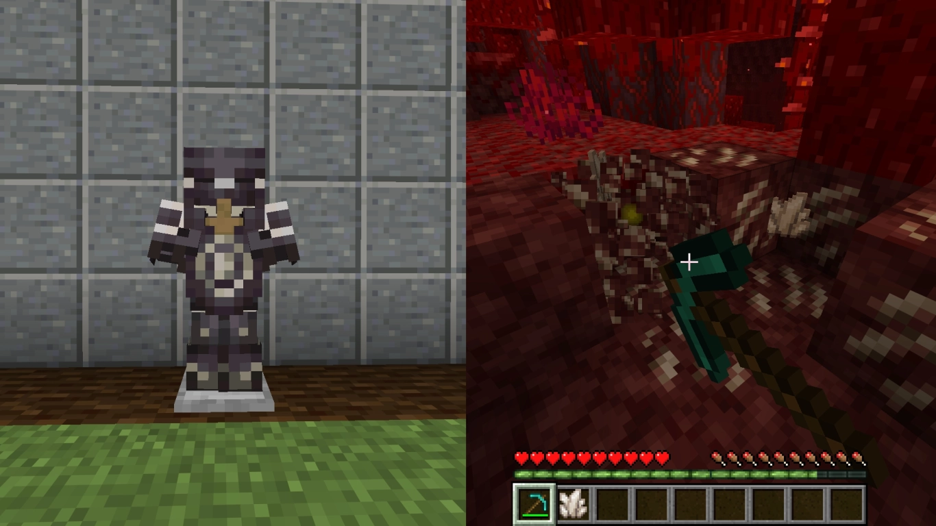 Armor trims with quartz and smithing templates in Minecraft