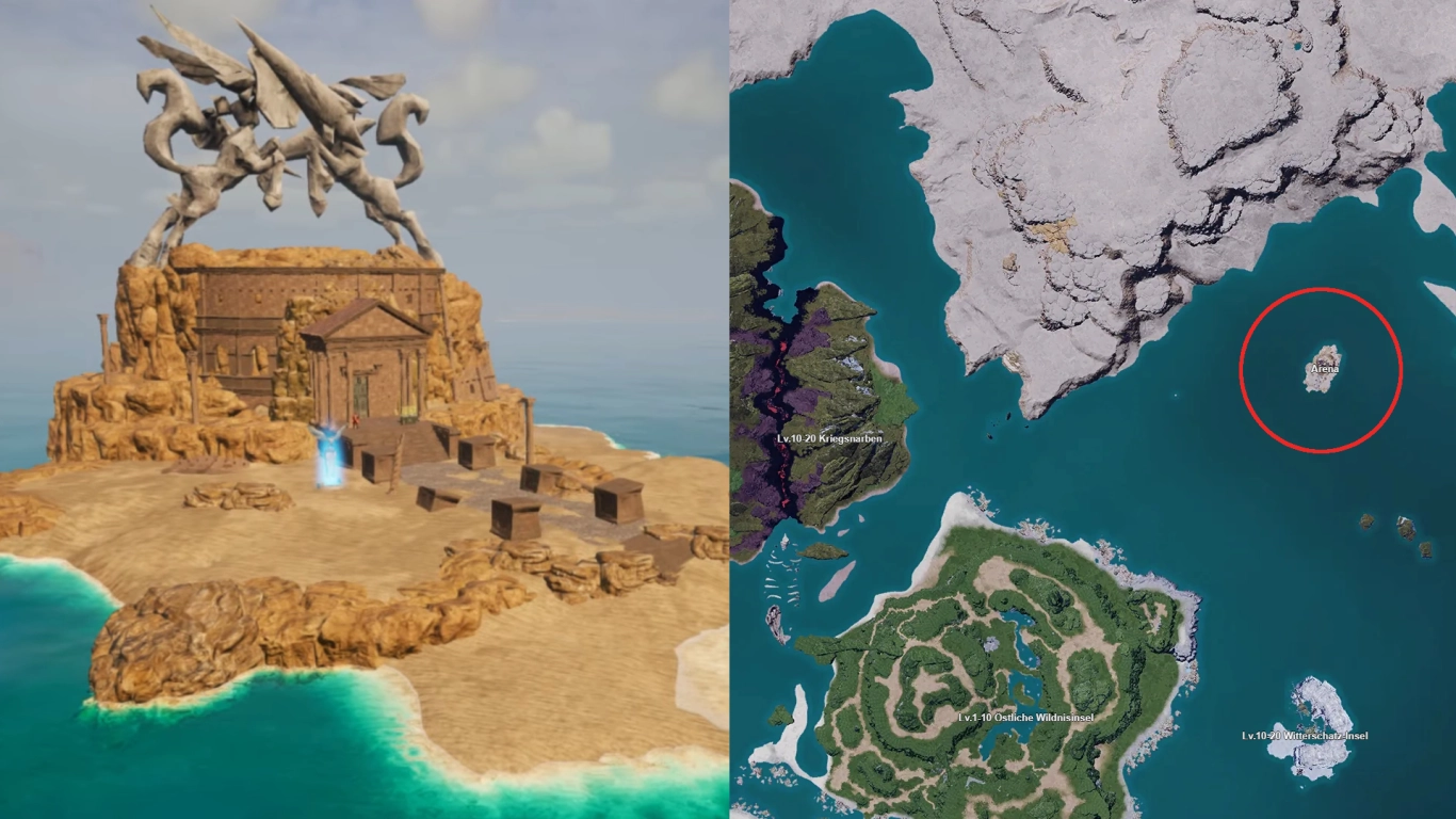 Palworld Arena location and early entry on the map