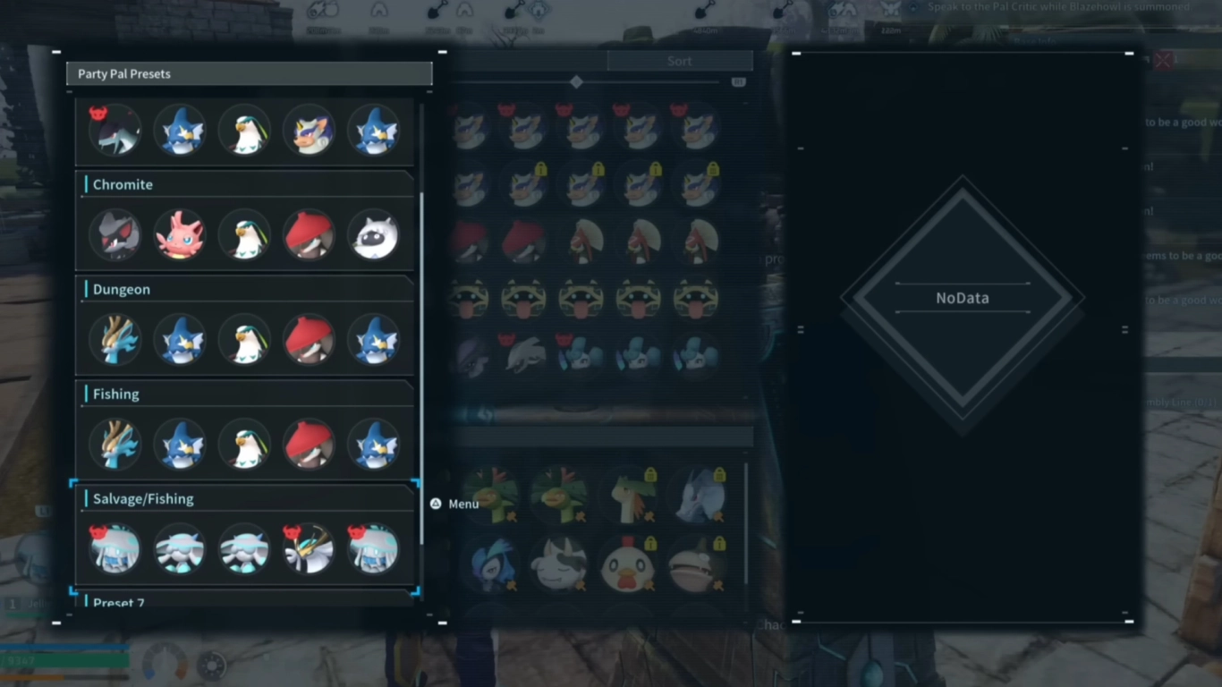 Palworld manage and swap team presets