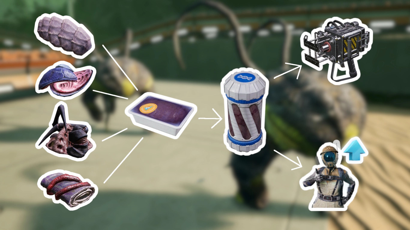 Satisfactory Alien fauna research in the MAM: unlock DNA Capsules and the Rebar Gun