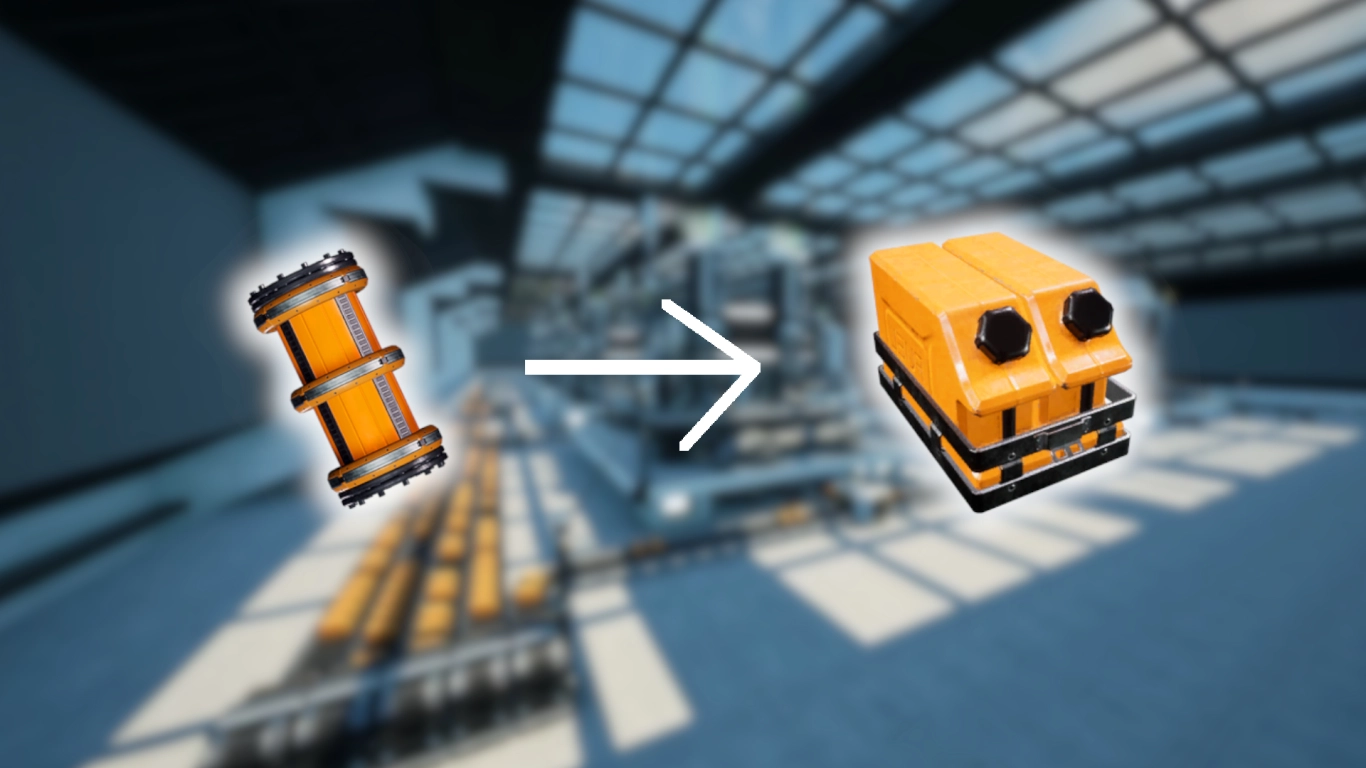 Satisfactory: packaging liquids into canisters for efficient transport