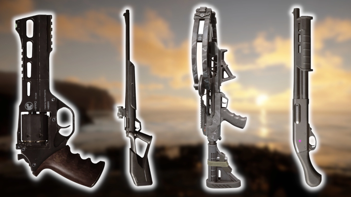 Compound Bow, Pistol, and locations on the map in Sons of the Forest